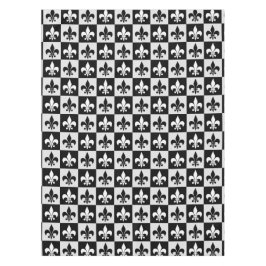 Geruit zwart wit Fleur-de-Lis patroon Tafelkleed