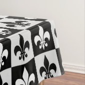Geruit zwart wit Fleur-de-Lis patroon Tafelkleed (Voorbeeld)