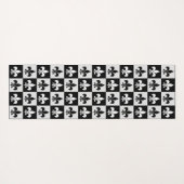 Geruit zwart wit Fleur-de-Lis patroon Yogamat (Achterkant (horizontaal))