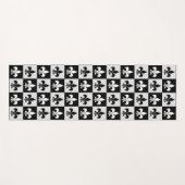 Geruit zwart wit Fleur-de-Lis patroon Yogamat (Voorkant (horizontaal))