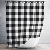 Geruit zwart-wit gingham patroon douchegordijn