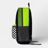 Geruit Zwart Wit Groen Monogram Initialen Kinder Bedrukte Rugzak (Rechts)