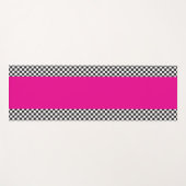 Geruit zwart, wit, heet roze yogamat (Voorkant (horizontaal))