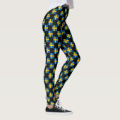Geruit Zweeds vlagpatroon Leggings (Rechts)