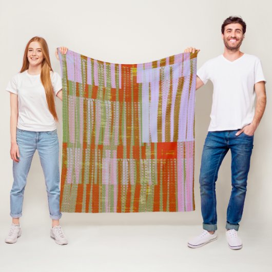 Geruitachtig Fleece Deken (In situ)