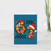 Geruite 67 Basketbal Kerstman Hoed Kerst Zes Se Kaart (Voorkant)