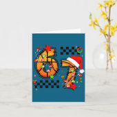 Geruite 67 Basketbal Kerstman Hoed Kerst Zes Se Kaart (Gele Bloem)