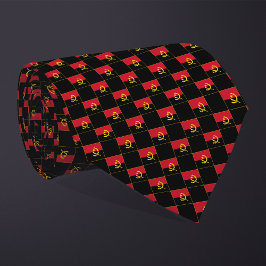 Geruite Angola vlag patroon Stropdas