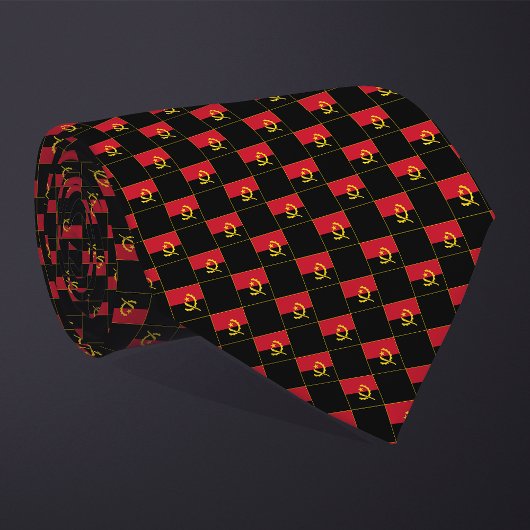 Geruite Angola vlag patroon Stropdas