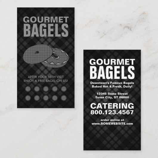 geruite bagels ponskaart klantenkaartje (Voorkant / Achterkant)