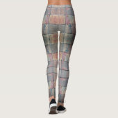 Geruite Baksteen Rood en Grijs Grunge Chic Leggings (Achterkant)