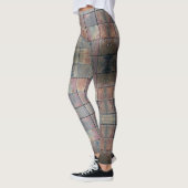 Geruite Baksteen Rood en Grijs Grunge Chic Leggings (Links)