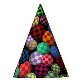 Geruite ballen feesthoedjes