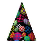 Geruite ballen feesthoedjes (Links)