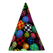 Geruite ballen feesthoedjes (Rechts)