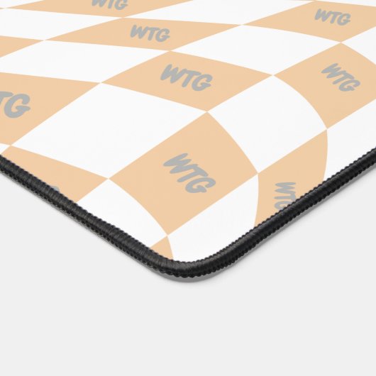 Geruite beige en grijze moderne retro bureaumat (Hoek)