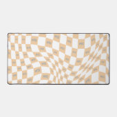 Geruite beige en grijze moderne retro bureaumat (Voorkant)