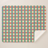 Geruite beige groene rode sherpa deken (Voorkant (horizontaal))