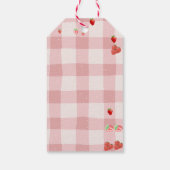 Geruite Berry Sweet Pink Coquette Baby shower Cadeaulabel (Achterkant)