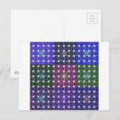 Geruite Blauwe en Paarse Art Print Briefkaart (Voorkant / Achterkant)