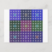 Geruite Blauwe en Paarse Art Print Briefkaart (Voorkant)