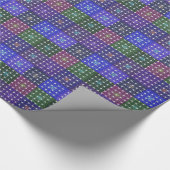 Geruite Blauwe en Paarse Art Print Cadeaupapier (Hoek)