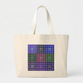 Geruite Blauwe en Paarse Art Print Grote Tote Bag (Voorkant)