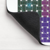 Geruite Blauwe en Paarse Art Print Muismat (Hoek)