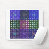 Geruite Blauwe en Paarse Art Print Muismat (Met muis)