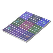 Geruite Blauwe en Paarse Art Print Notitieblok (Linkerzijde)