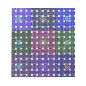 Geruite Blauwe en Paarse Art Print Notitieblok (Voorkant)
