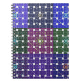 Geruite Blauwe en Paarse Art Print Notitieboek (Voorkant)
