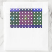 Geruite Blauwe en Paarse Art Print Rechthoekige Sticker (Tas)