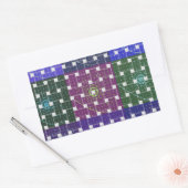 Geruite Blauwe en Paarse Art Print Rechthoekige Sticker (Envelop)