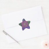 Geruite Blauwe en Paarse Art Print Ster Sticker (Envelop)