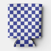 Geruite Blauwe en Witte Koelbox Blikjeskoeler (Voorkant)