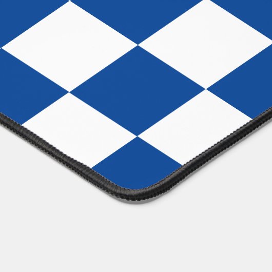 Geruite Blauwe en Witte Retro Bureaumat (Hoek)