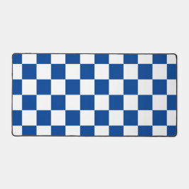 Geruite Blauwe en Witte Retro Bureaumat