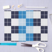 Geruite Blauwe Geruite Plaid Patroon Tissuepapier (Craft)