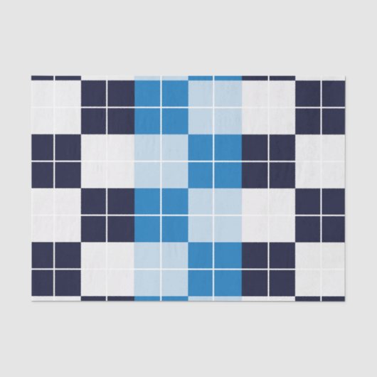 Geruite Blauwe Geruite Plaid Patroon Tissuepapier (Voorkant)
