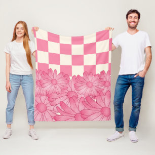 Geruite Bloem Patroon Coquette Fleece Deken