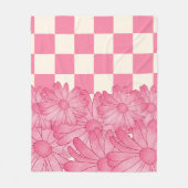 Geruite Bloem Patroon Coquette Fleece Deken (Voorkant)