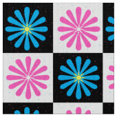 Geruite bloemige Abstract Stof (Close Up)