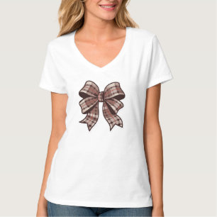 Geruite boog Coquette ontwerp. T-shirt