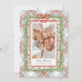Geruite Boog Familie Foto Kerst Vakantie  Feestdagenkaart