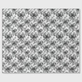 Geruite Bow Coquette Zwart en Wit Cadeaupapier (Vlak)