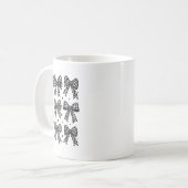 Geruite Bow Flag Race Car Racing Vrouwen Schattige Koffiemok (Voorkant links)