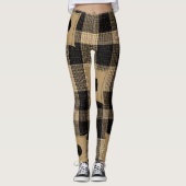 Geruite bruine en zwarte leggings  (Voorkant)