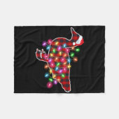 Geruite Buffalo Eend Kerst Pyjama Kerstlichten V Fleece Deken (Voorkant (Horizontaal))