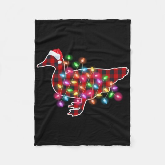 Geruite Buffalo Eend Kerst Pyjama Kerstlichten V Fleece Deken (Voorkant)